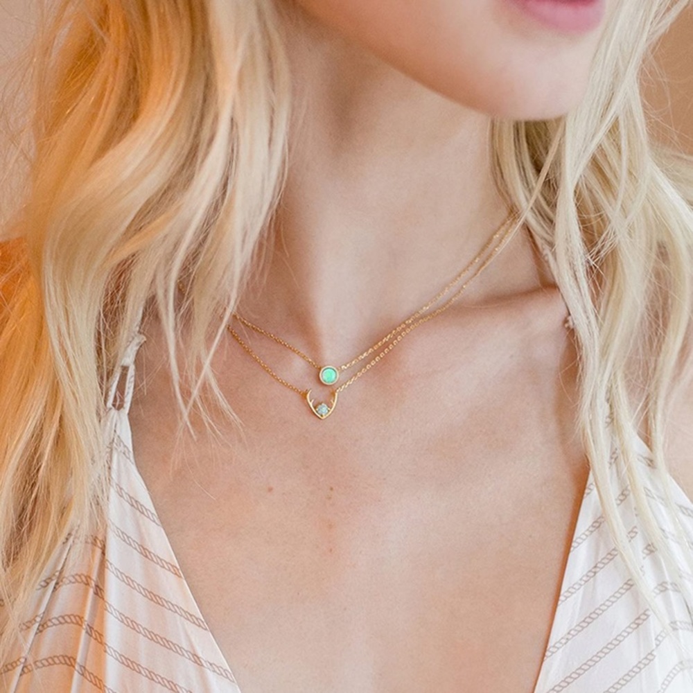 Swarovski 14k Gold Opal Pendant Necklace Women - Picture 7 of 9